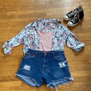 Light floral button-down